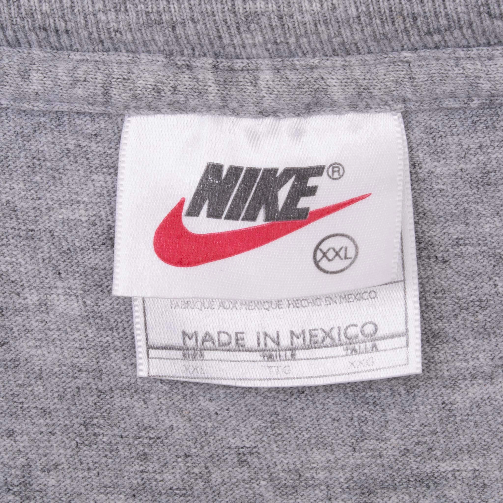 VINTAGE NIKE ATHLETICS 1990S GREY TEE SHIRT 2XL