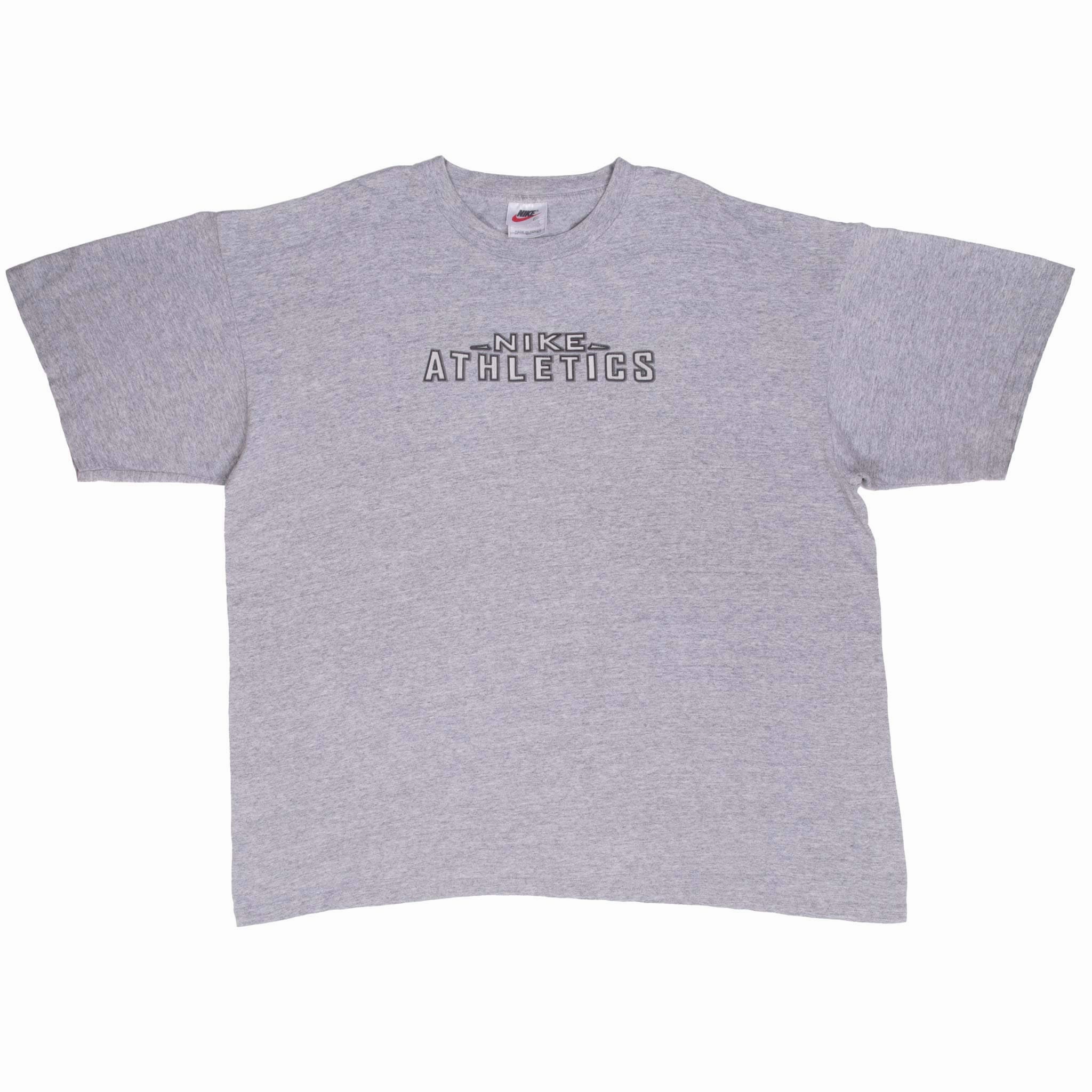 VINTAGE NIKE ATHLETICS 1990S GREY TEE SHIRT 2XL