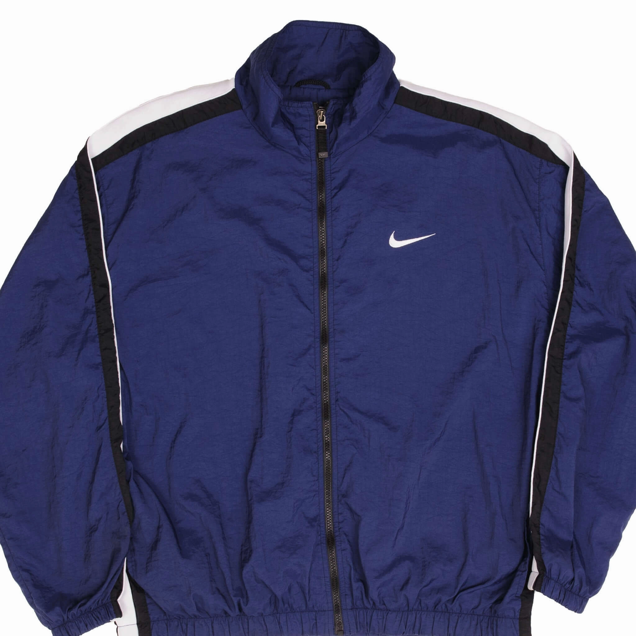VINTAGE NIKE BIG SWOOSH BLUE WINDBREAKER JACKET 1990S SIZE XL