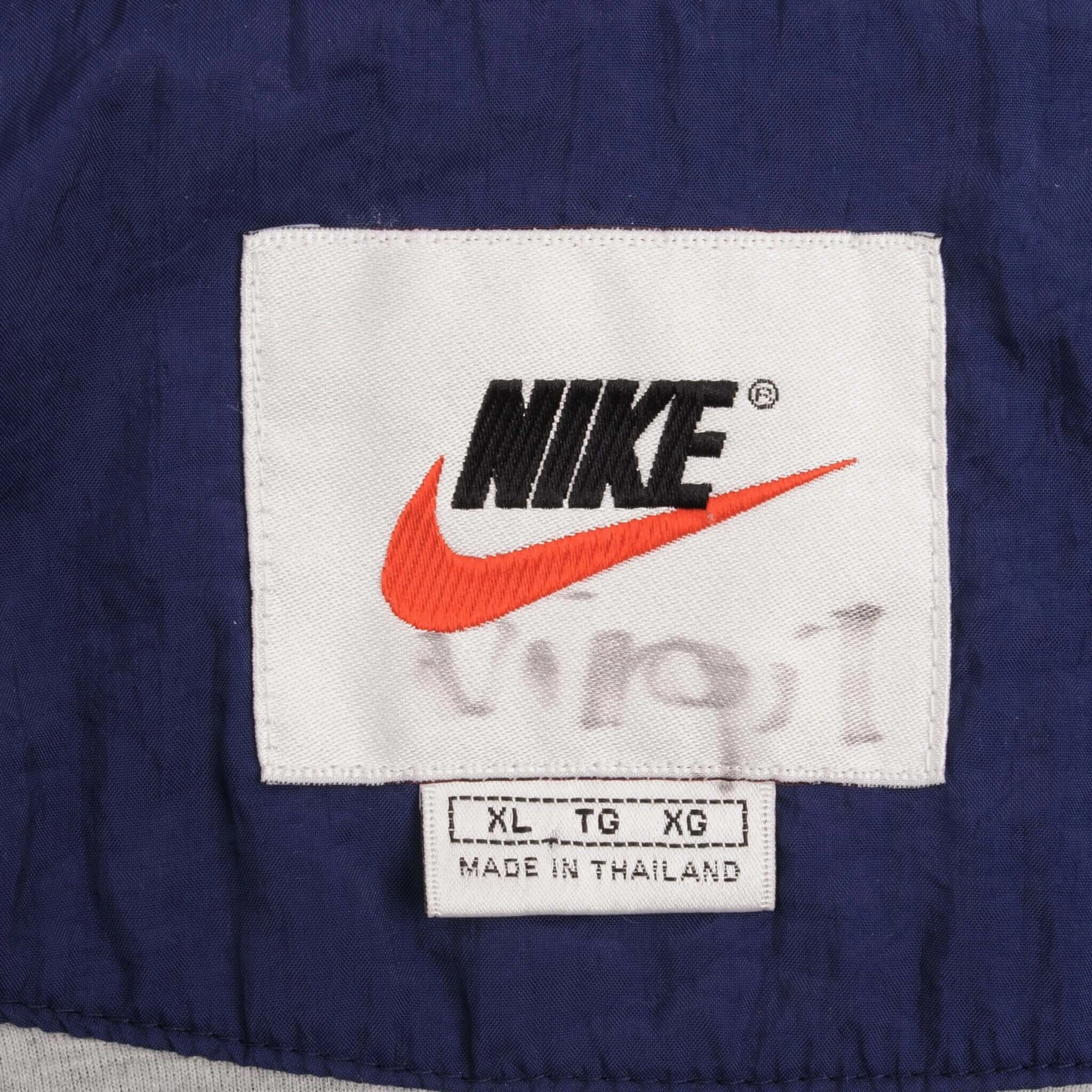 VINTAGE NIKE BIG SWOOSH BLUE WINDBREAKER JACKET 1990S SIZE XL