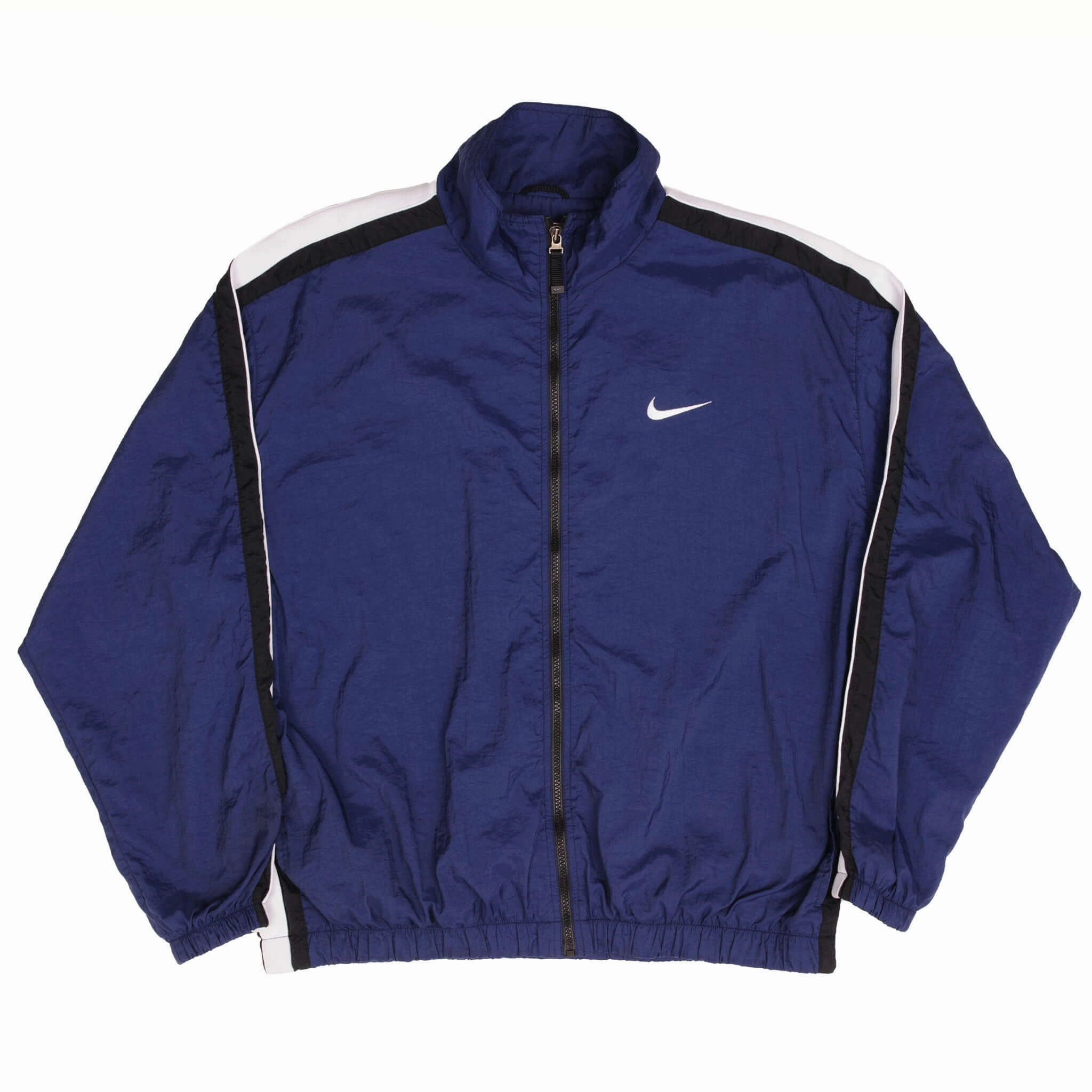 VINTAGE NIKE BIG SWOOSH BLUE WINDBREAKER JACKET 1990S SIZE XL