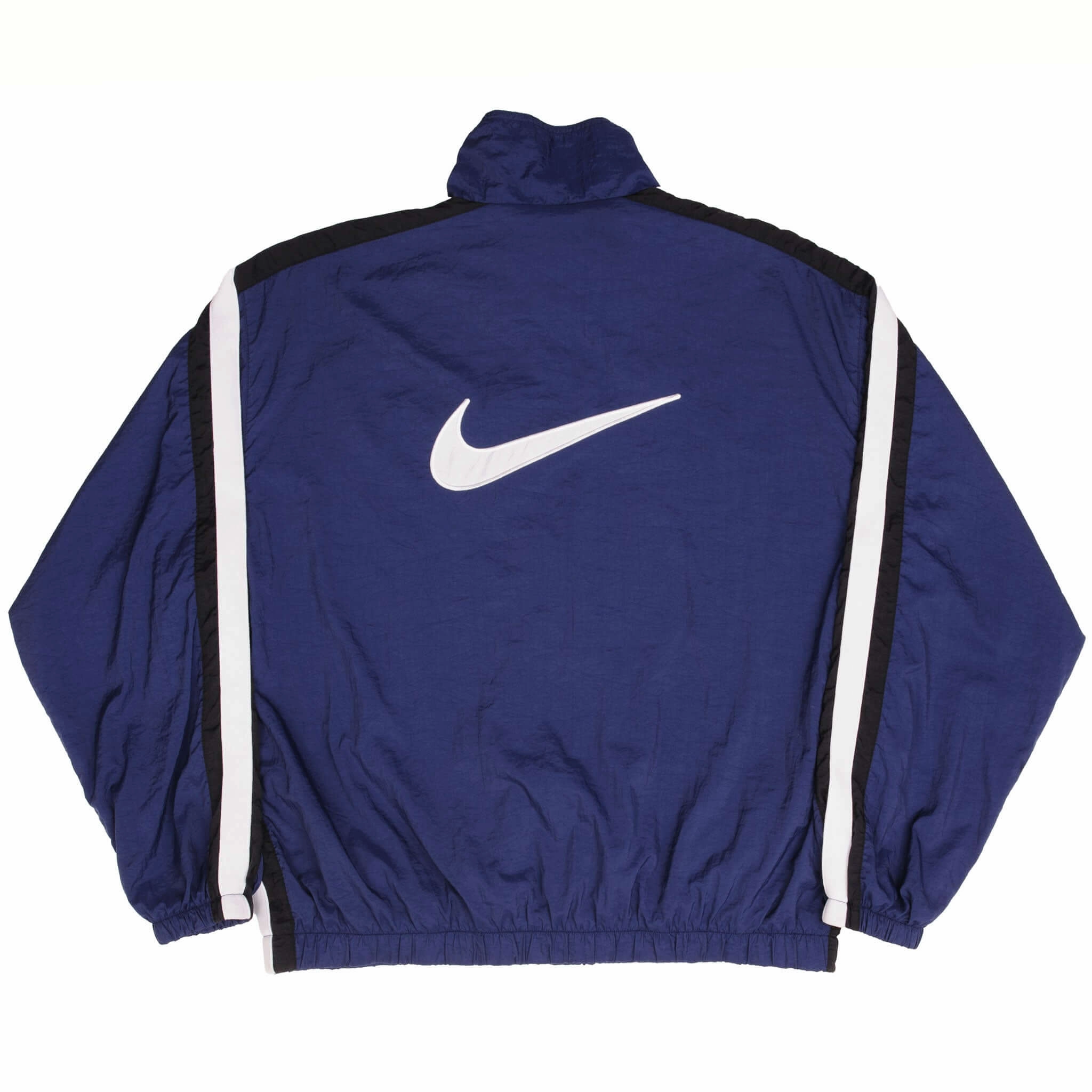 VINTAGE NIKE BIG SWOOSH BLUE WINDBREAKER JACKET 1990S SIZE XL