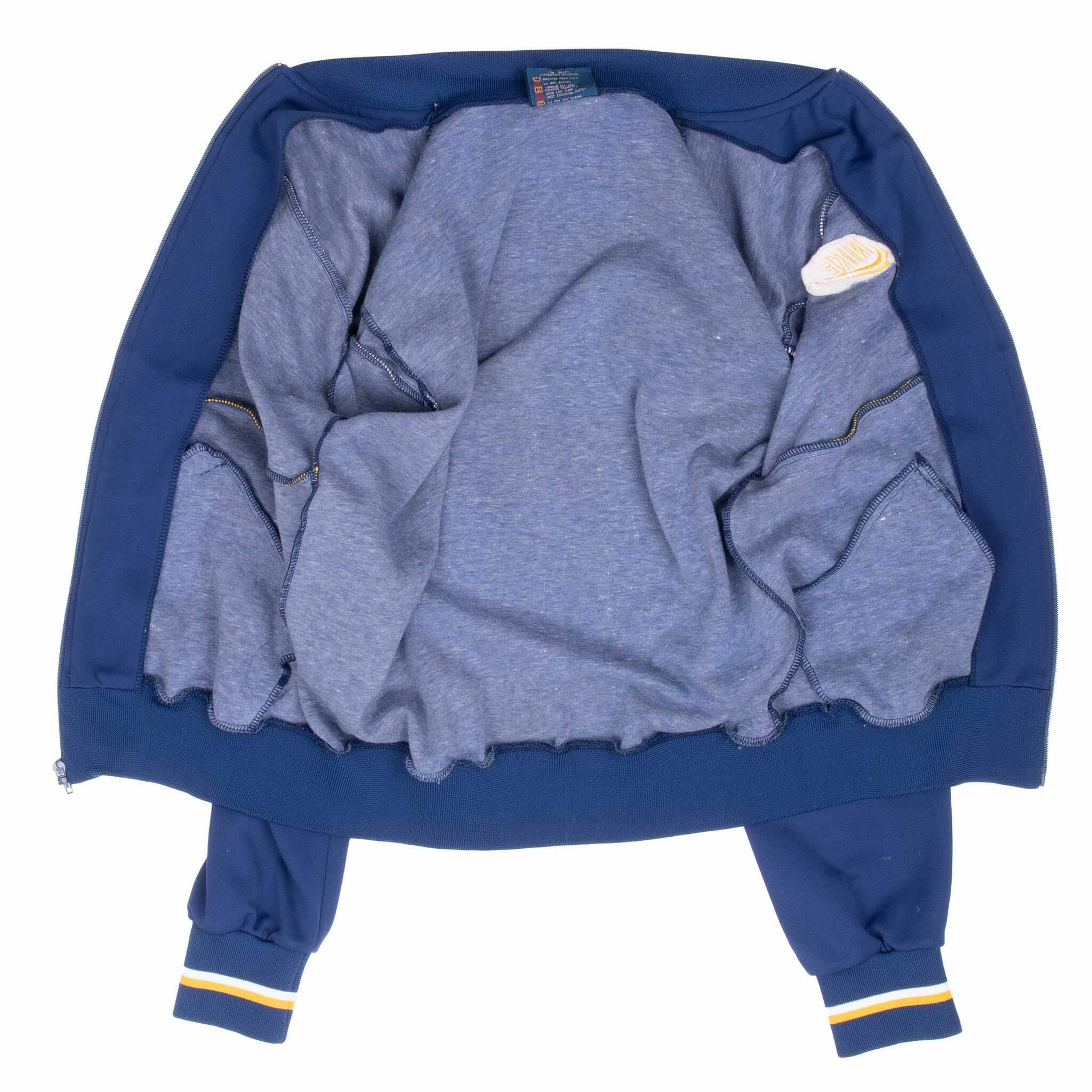 VINTAGE NIKE BLUE TRACK JACKET EARLY 1980S SMALL