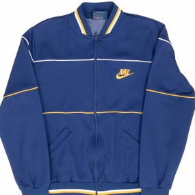 VINTAGE NIKE BLUE TRACK JACKET EARLY 1980S SMALL