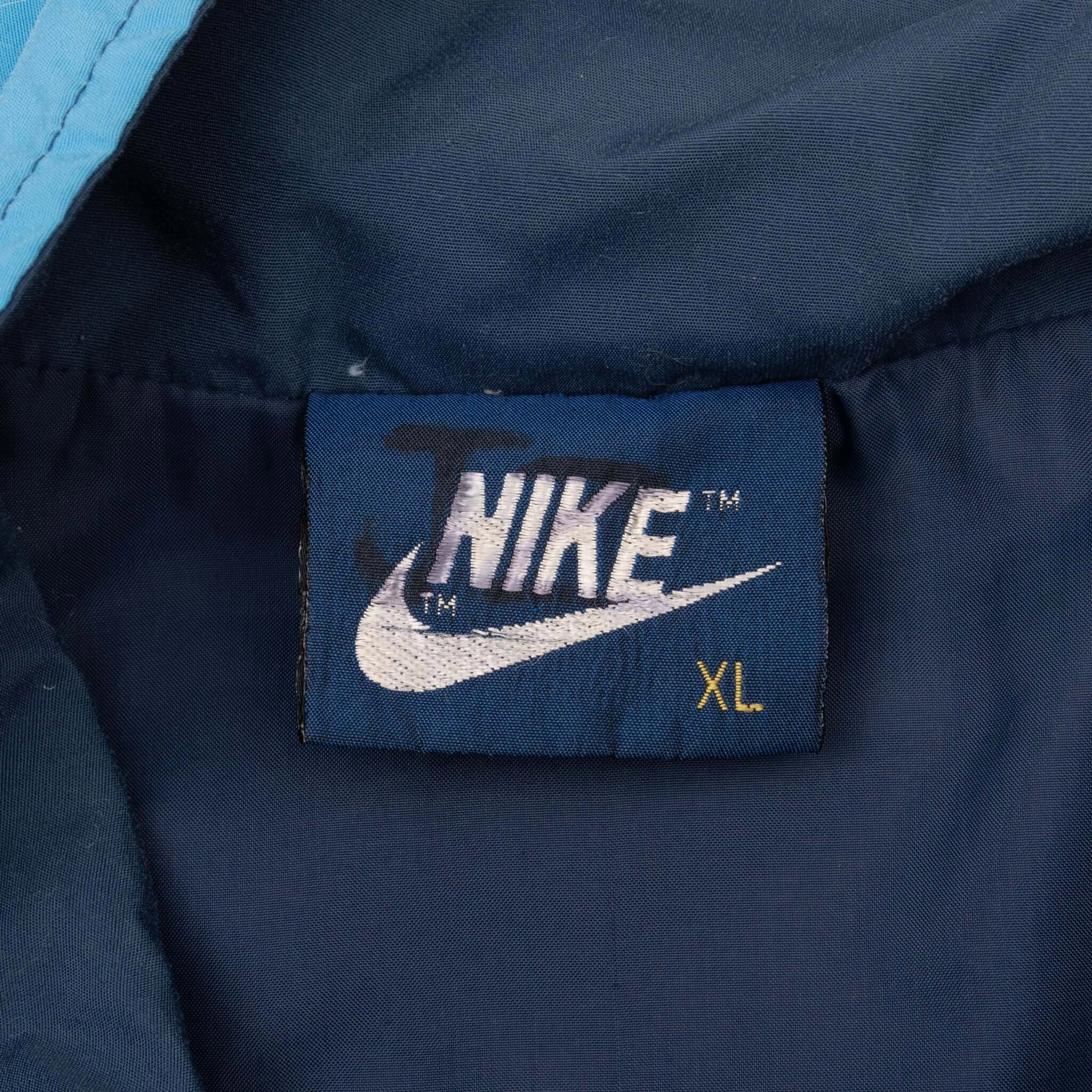 VINTAGE NIKE BLUE WINDBREAKER JACKET EARLY 1980S XL