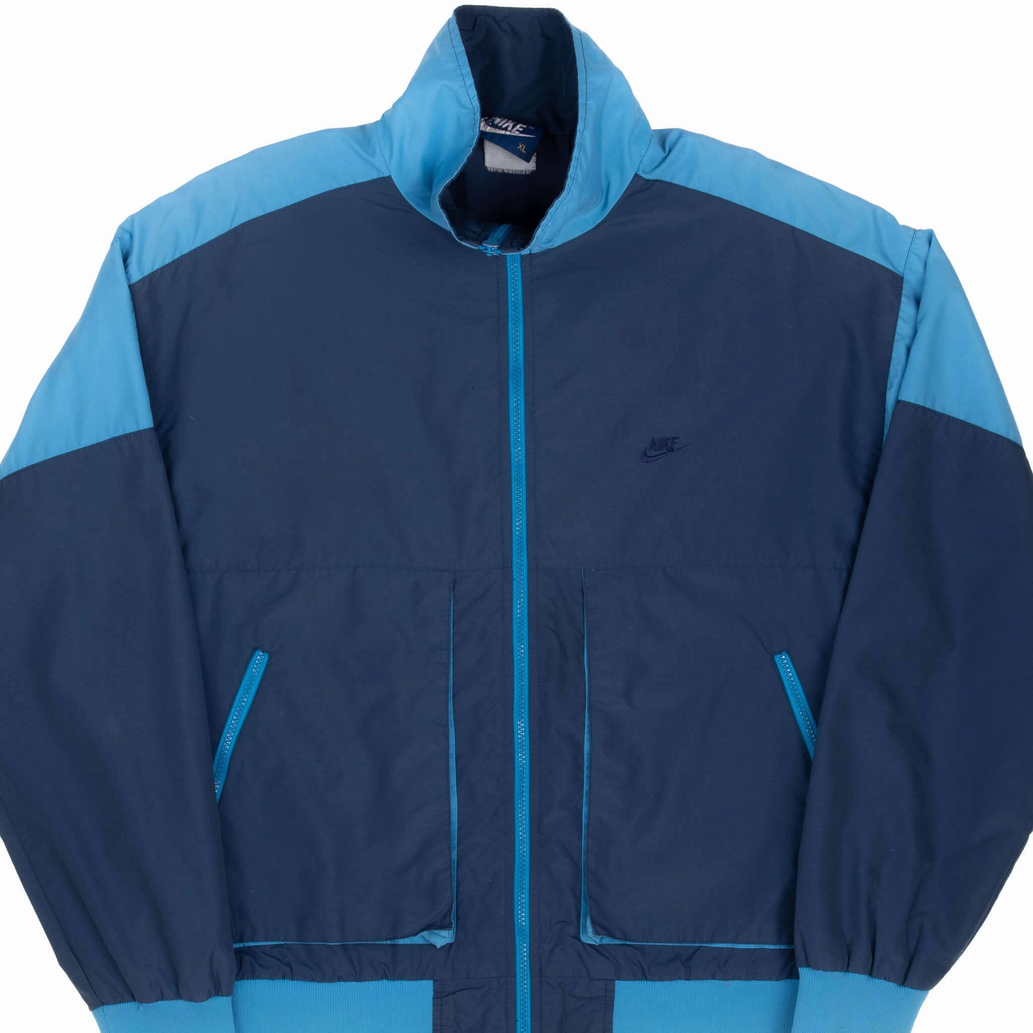 VINTAGE NIKE BLUE WINDBREAKER JACKET EARLY 1980S XL