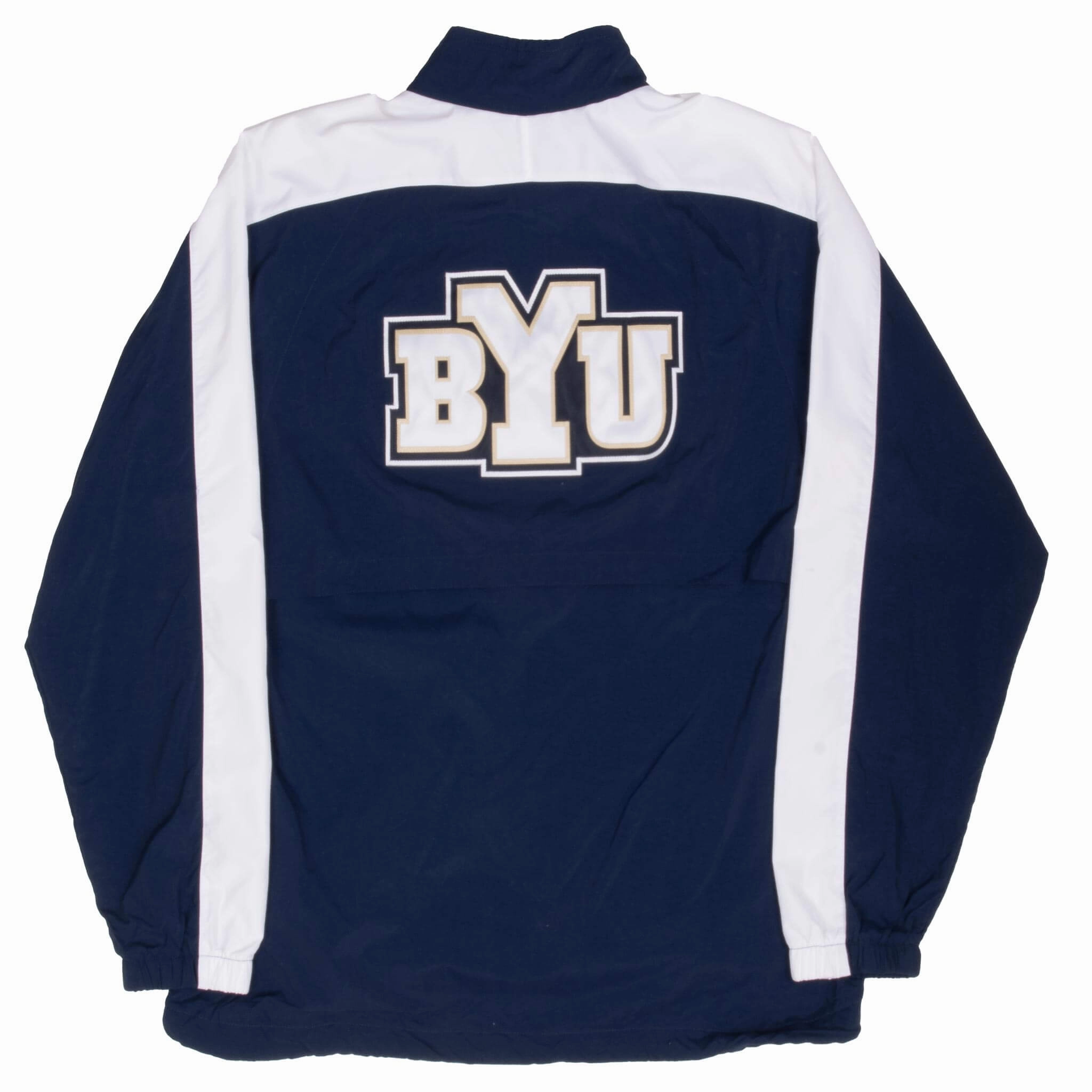 VINTAGE NIKE BYU BRIGHAM YOUNG WINDBREAKER JACKET 1990S MEDIUM MADE IN USA