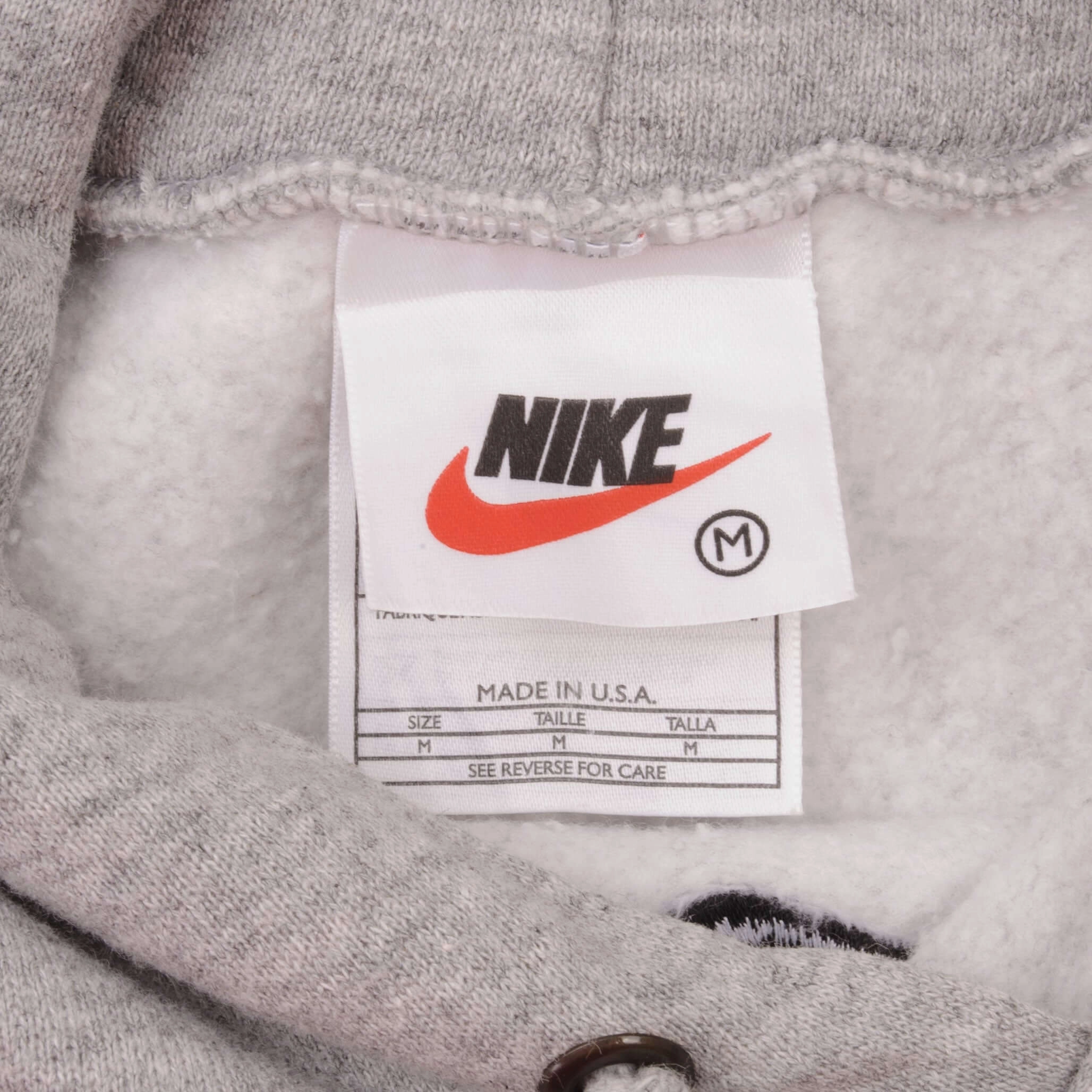 VINTAGE NIKE CENTER SWOOSH GREY TRAVIS SCOTT HOODIE 1990S MEDIUM MADE USA