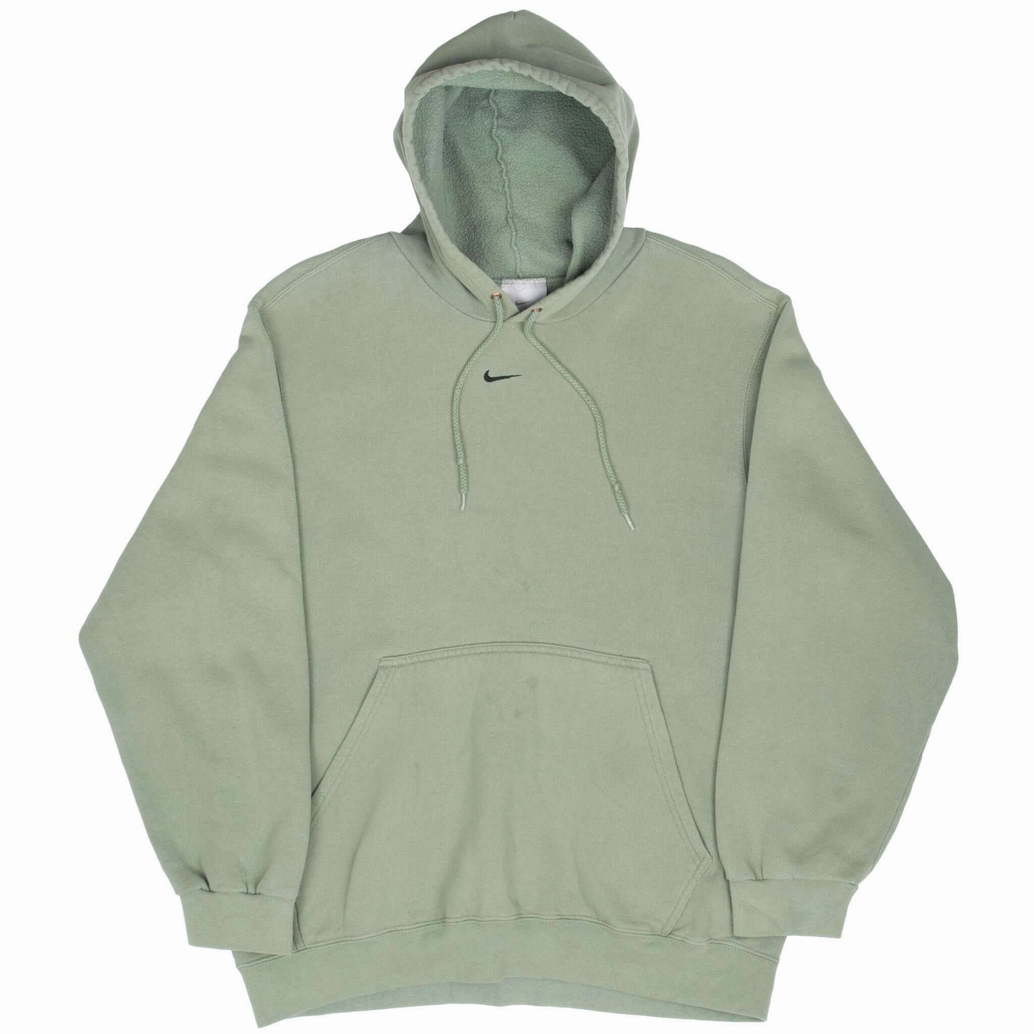 VINTAGE NIKE CENTER SWOOSH SAGE GREEN TRAVIS SCOTT HOODIE 2000S MEDIUM