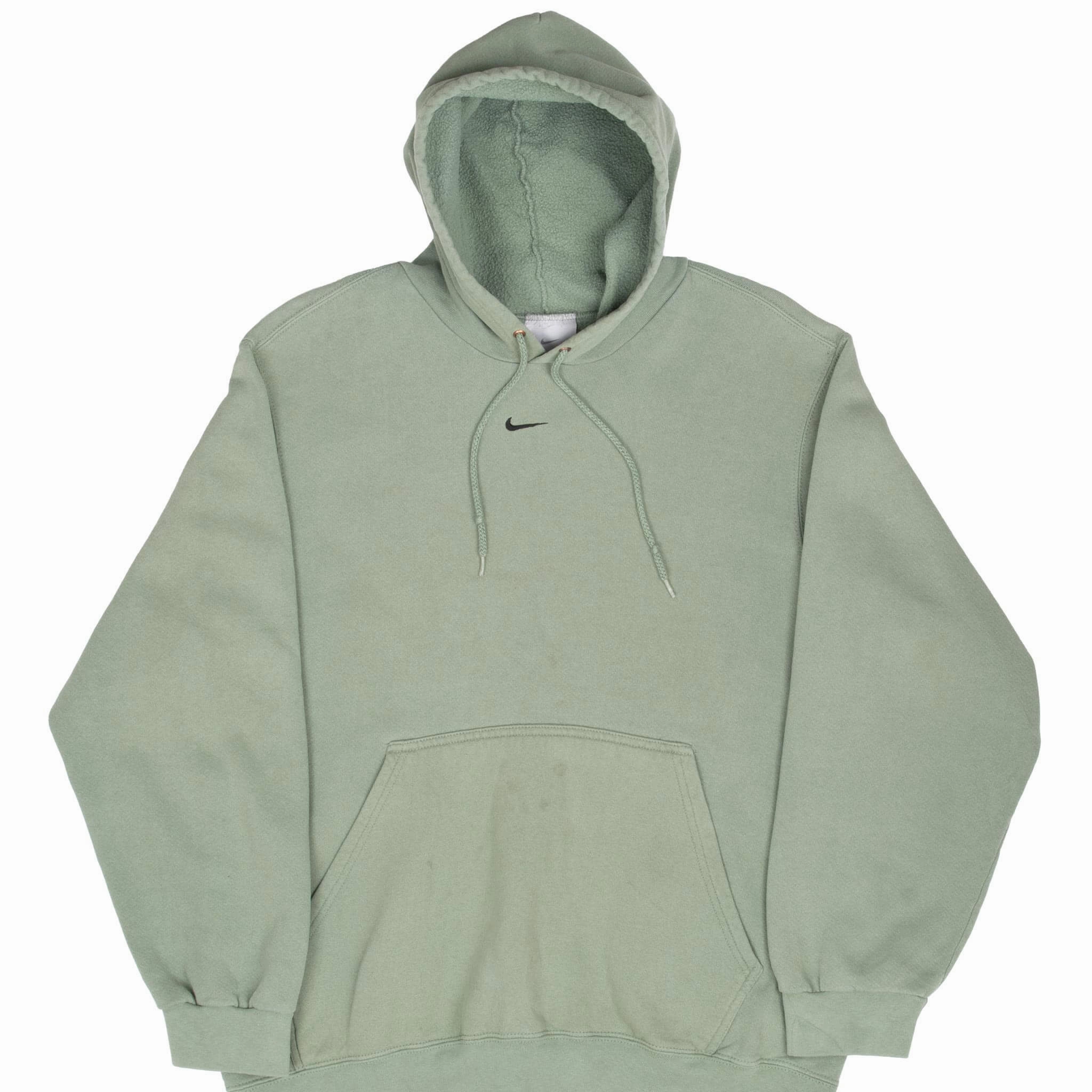 VINTAGE NIKE CENTER SWOOSH SAGE GREEN TRAVIS SCOTT HOODIE 2000S MEDIUM