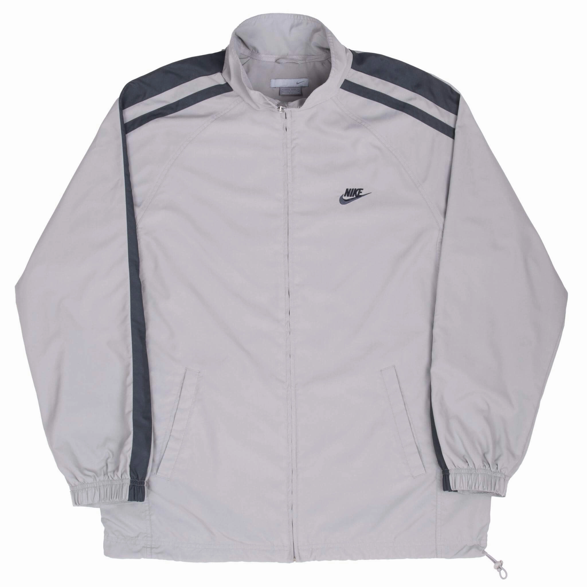 VINTAGE NIKE GREY WINDBREAKER JACKET 2000S LARGE