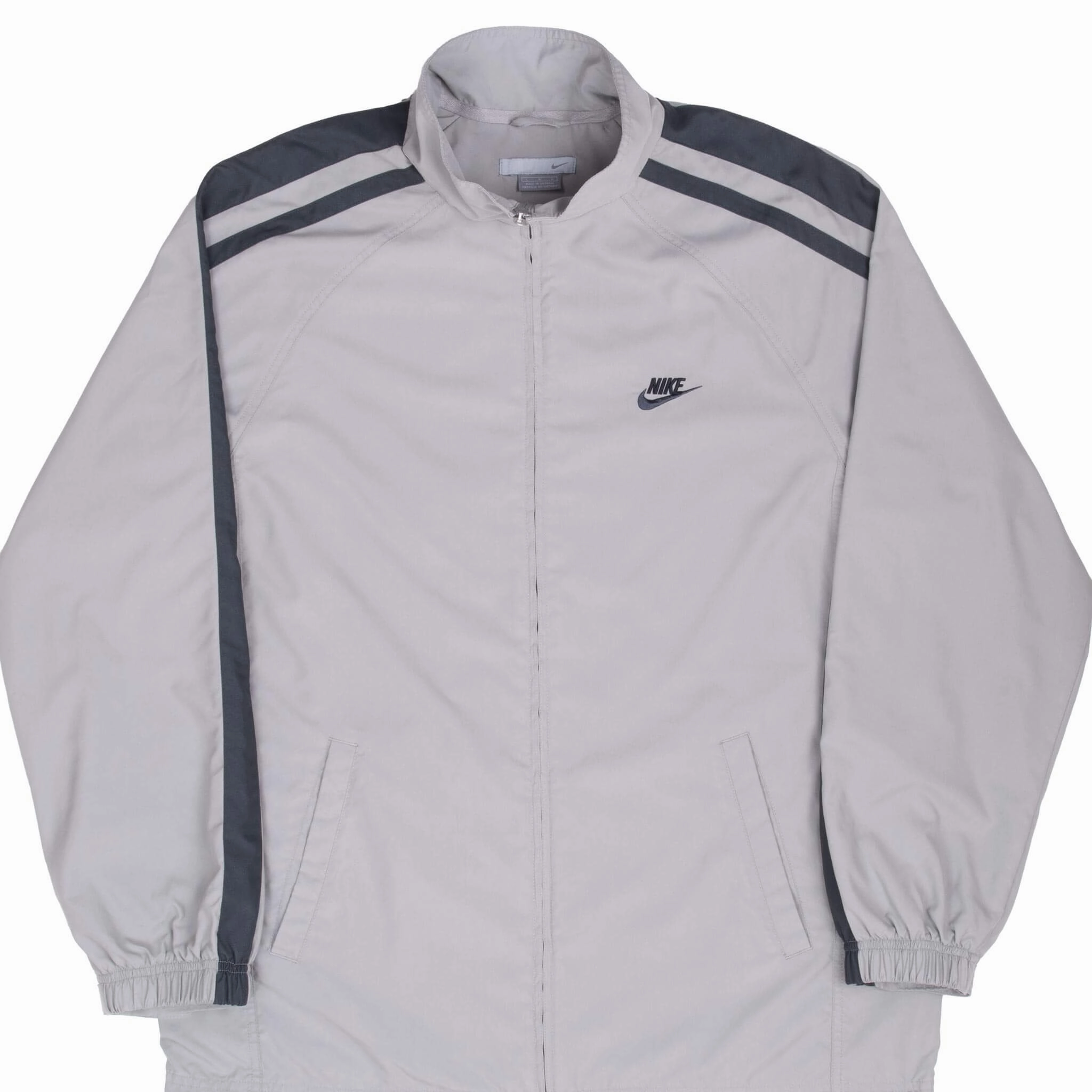 VINTAGE NIKE GREY WINDBREAKER JACKET 2000S LARGE