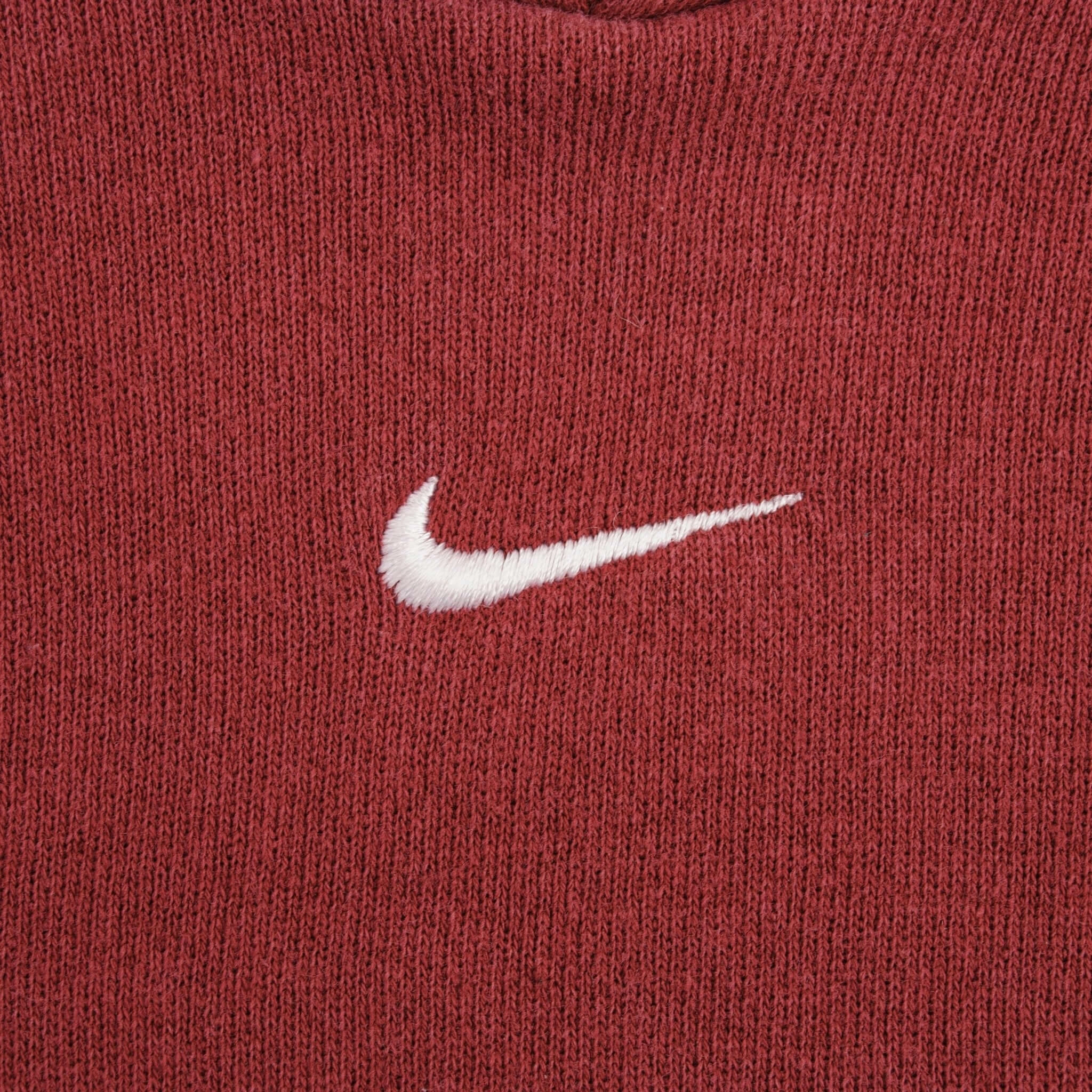 VINTAGE NIKE MIDDLE SWOOSH TRAVIS SCOTT BURGUNDY HOODIE SWEATSHIRT 2000S SIZE XL