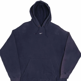 VINTAGE NIKE MIDDLE SWOOSH TRAVIS SCOTT NAVY BLUE HOODIE 2000S SIZE XL