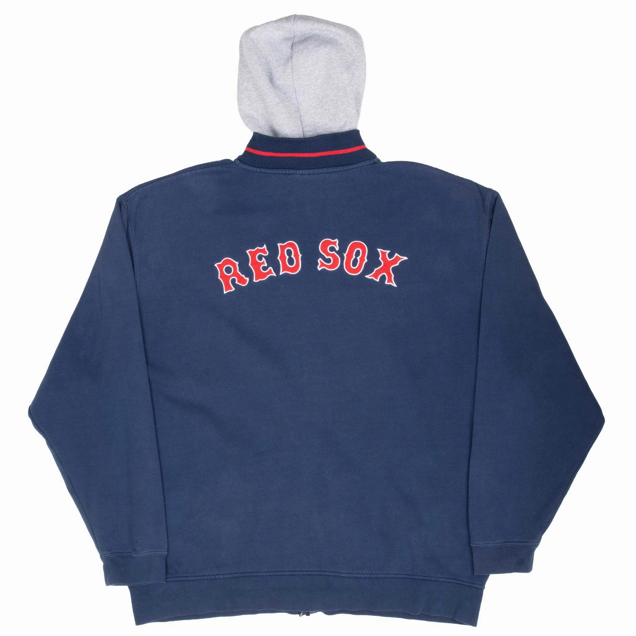 VINTAGE NIKE MLB BOSTON RED SOX FULL ZIP HOODIE SWEATSHIRT 1990S 2XL