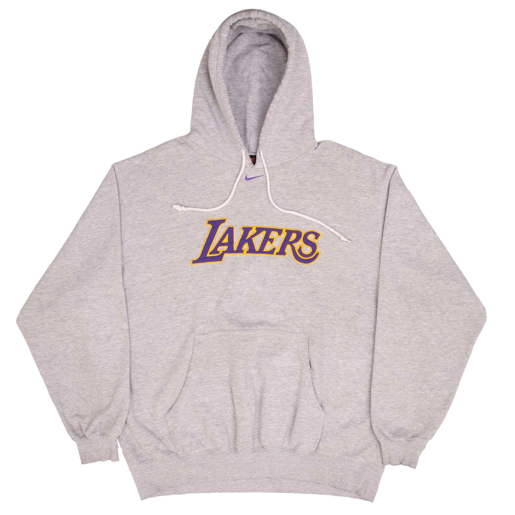 VINTAGE NIKE NBA LOS ANGELES LAKERS CENTER SWOOSH HOODIE SWEATSHIRT 1990S SZE XL