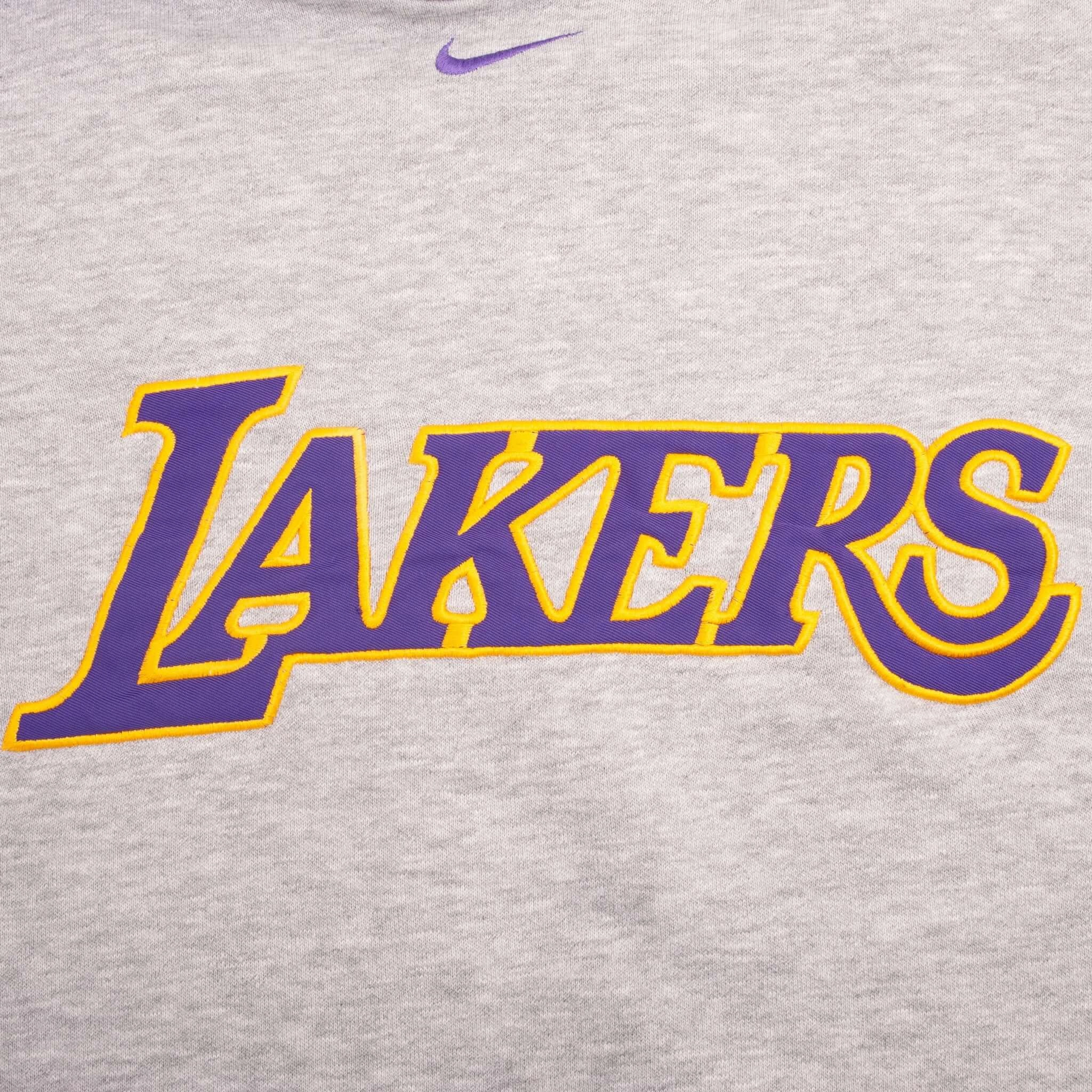 VINTAGE NIKE NBA LOS ANGELES LAKERS CENTER SWOOSH HOODIE SWEATSHIRT 1990S SZE XL