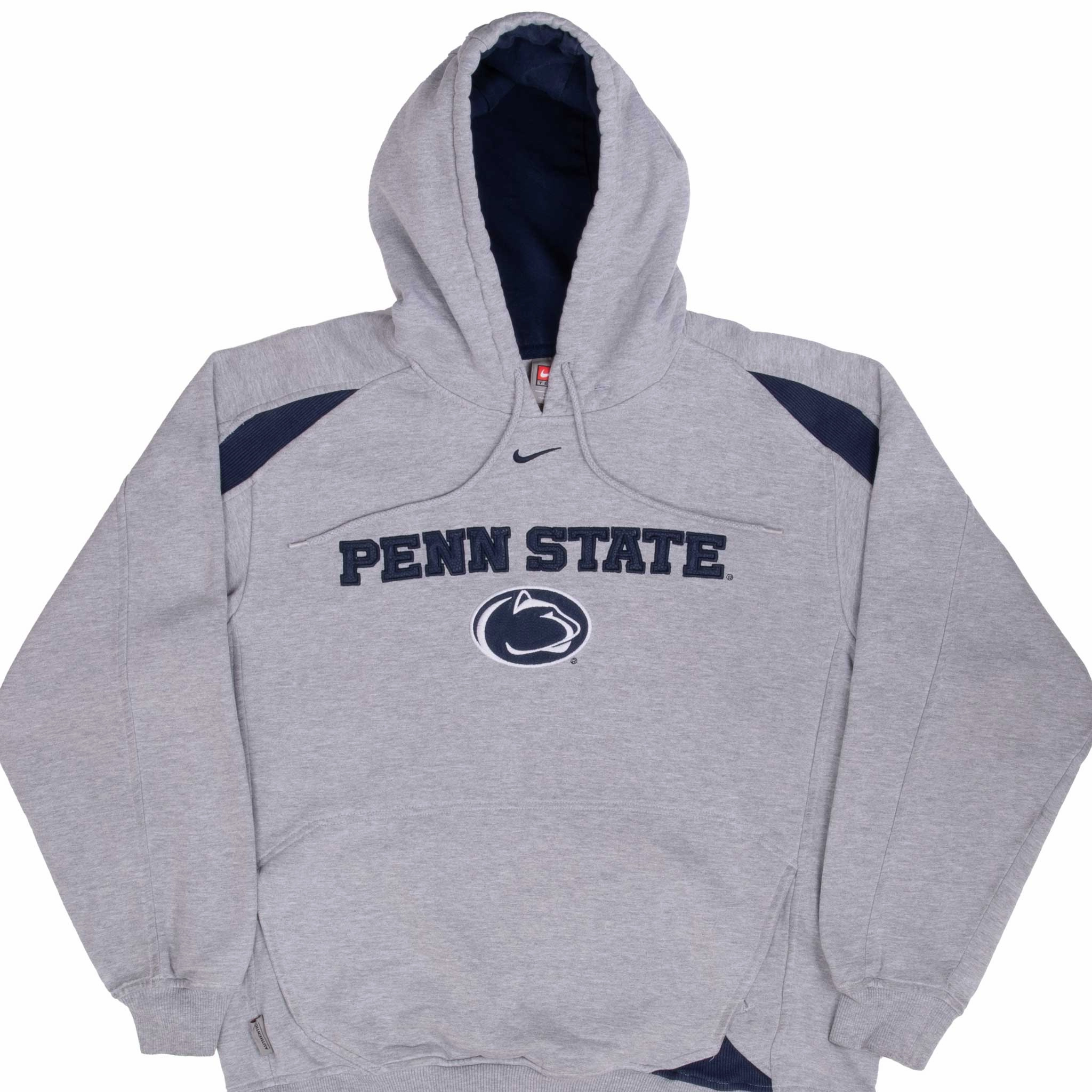 VINTAGE NIKE NCAA PENN STATE GREY HOODIE SWEATSHIRT 2000S SIZE SMALL