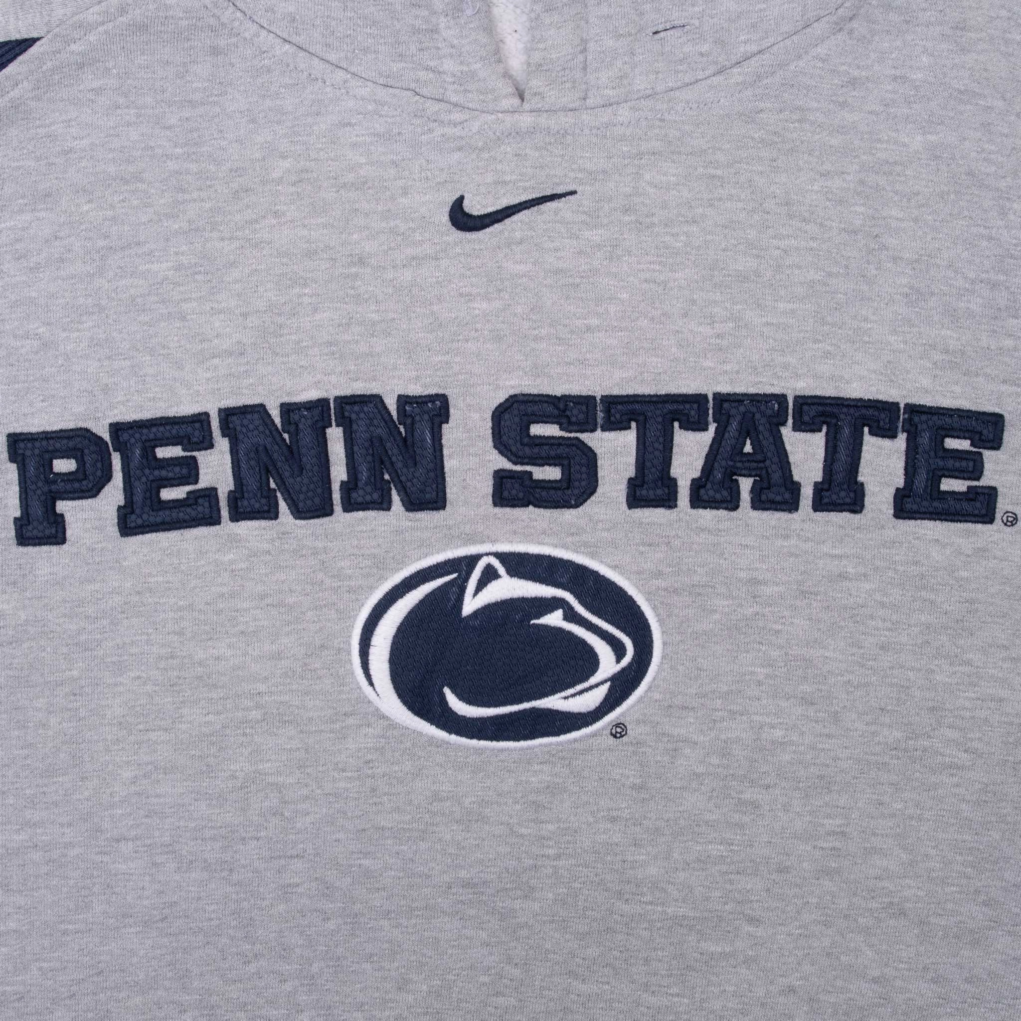 VINTAGE NIKE NCAA PENN STATE GREY HOODIE SWEATSHIRT 2000S SIZE SMALL
