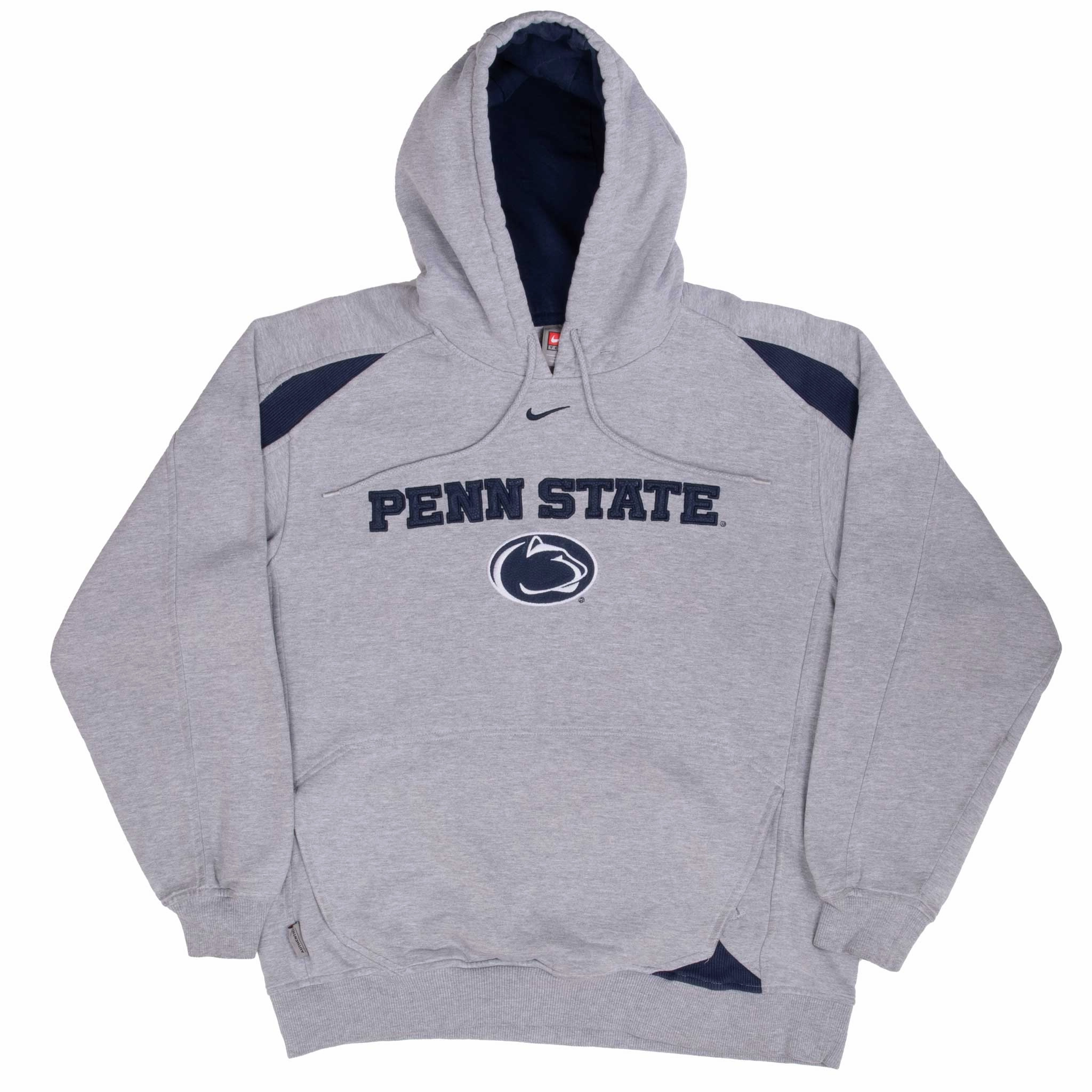 VINTAGE NIKE NCAA PENN STATE GREY HOODIE SWEATSHIRT 2000S SIZE SMALL
