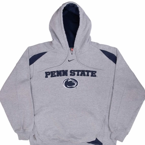 VINTAGE NIKE NCAA PENN STATE GREY HOODIE SWEATSHIRT 2000S SIZE SMALL