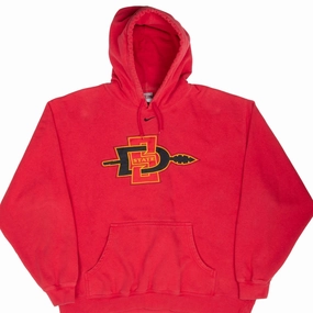 VINTAGE NIKE NCAA SAN DIEGO STATE UNIVERSITY RED HOODIE SWEATSHIRT 2000S 2XL