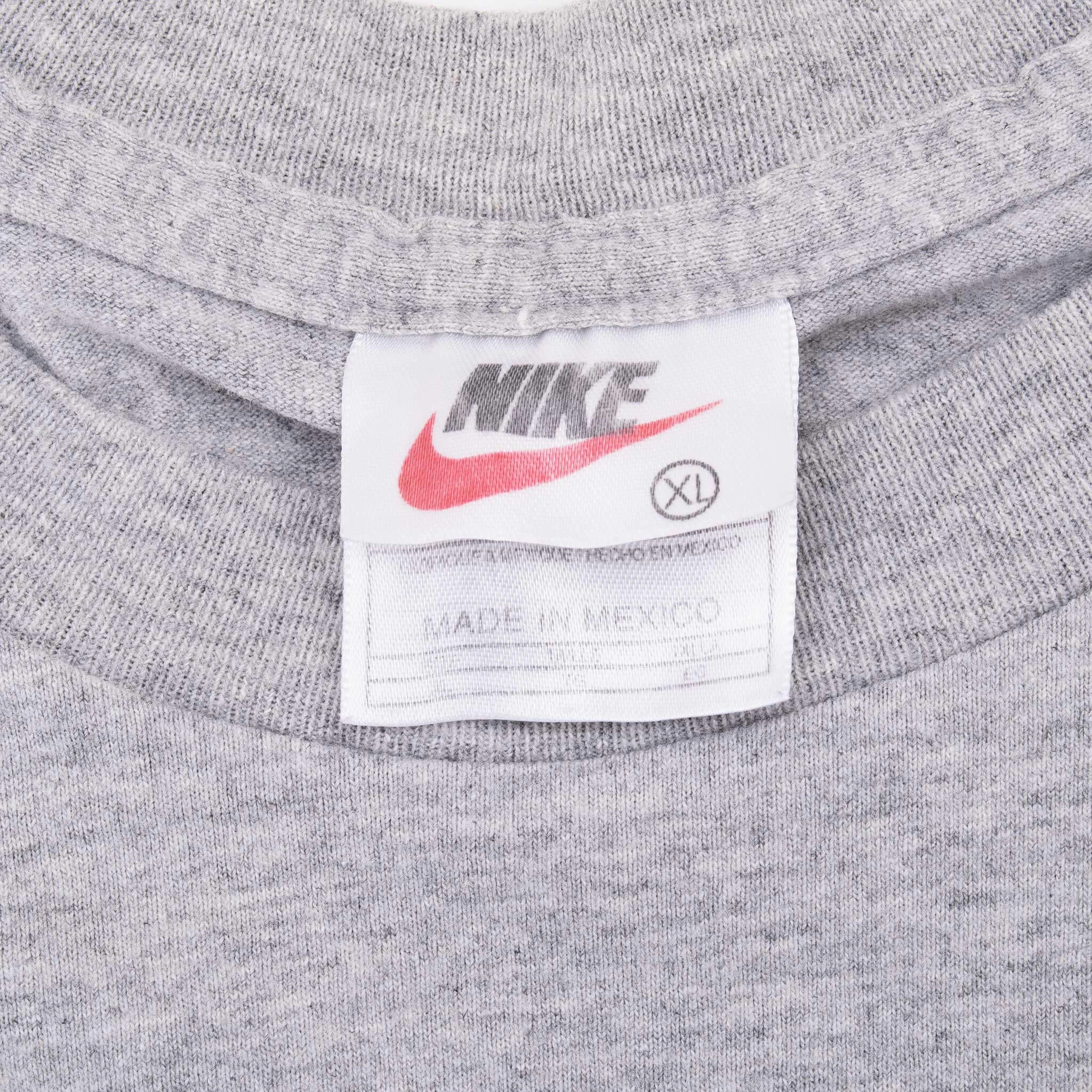 VINTAGE NIKE SPELLOUT GREY TEE SHIRT 1990S XL