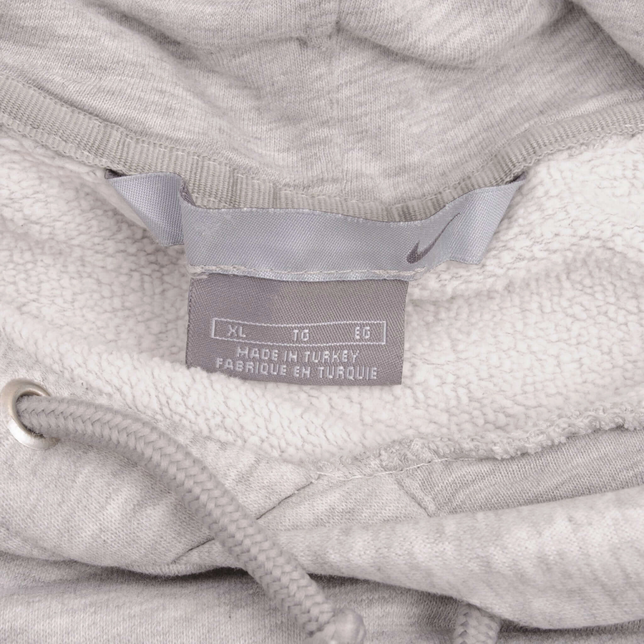 VINTAGE NIKE SPELLOUT SWOOSH GRAY HOODIE SWEATSHIRT 2000S SIZE XL