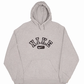 VINTAGE NIKE SPELLOUT SWOOSH GRAY HOODIE SWEATSHIRT 2000S SIZE XL
