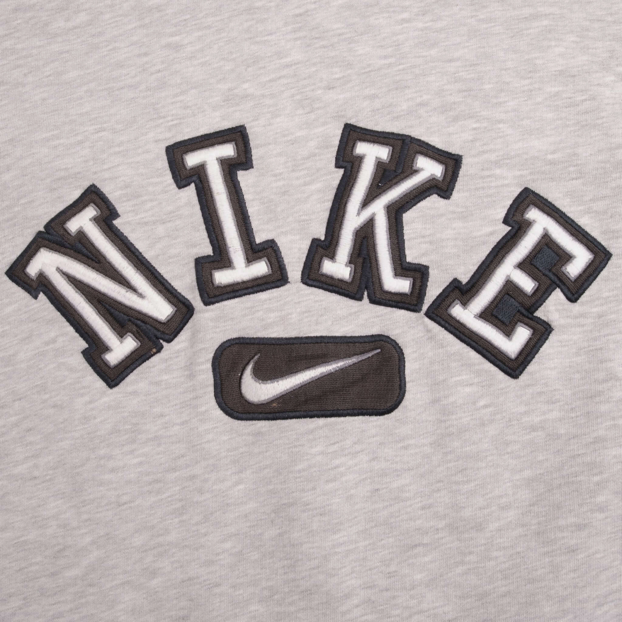 VINTAGE NIKE SPELLOUT SWOOSH GRAY HOODIE SWEATSHIRT 2000S SIZE XL
