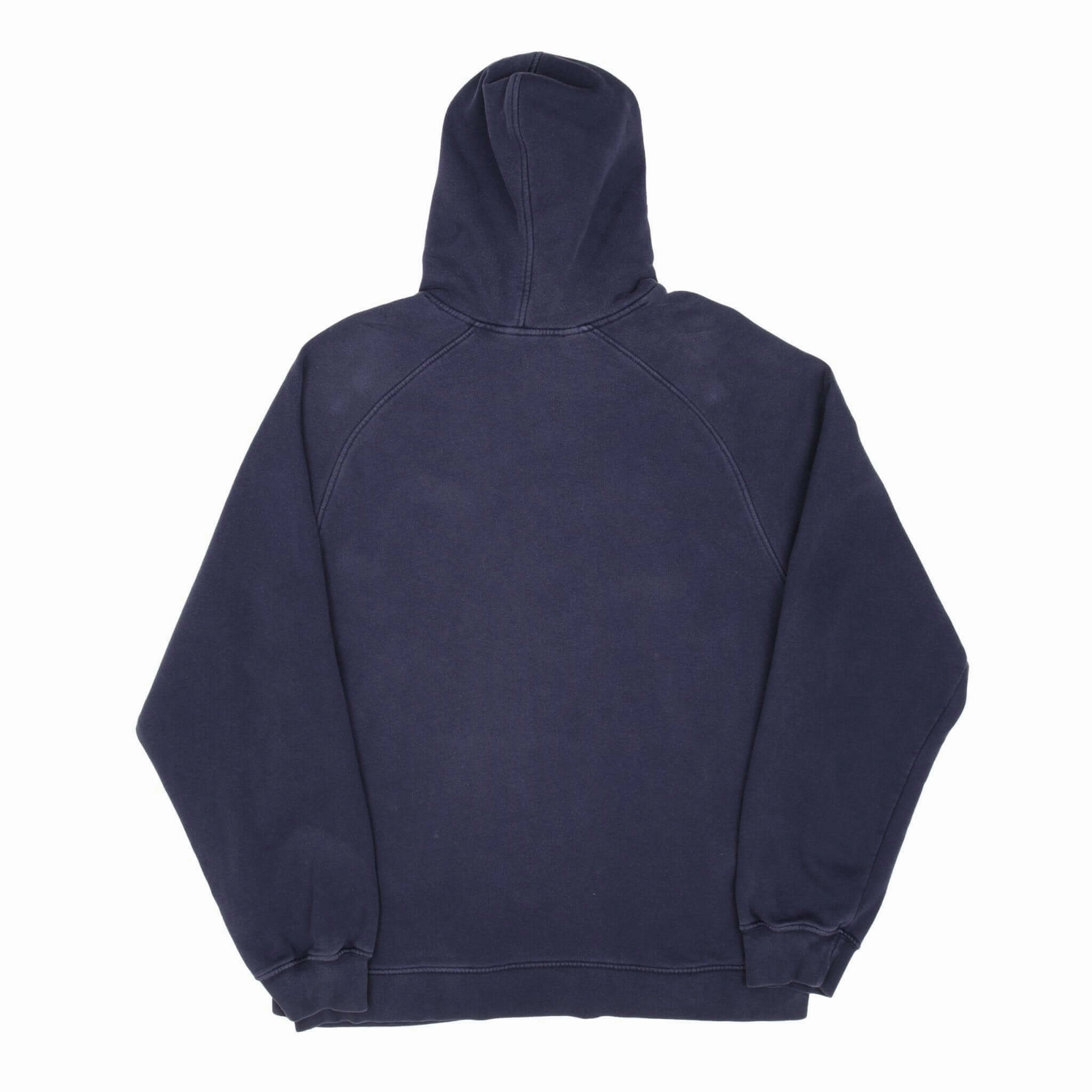 VINTAGE NIKE SPELLOUT SWOOSH NAVY BLUE HOODIE SWEATSHIRT 2000S SIZE LARGE