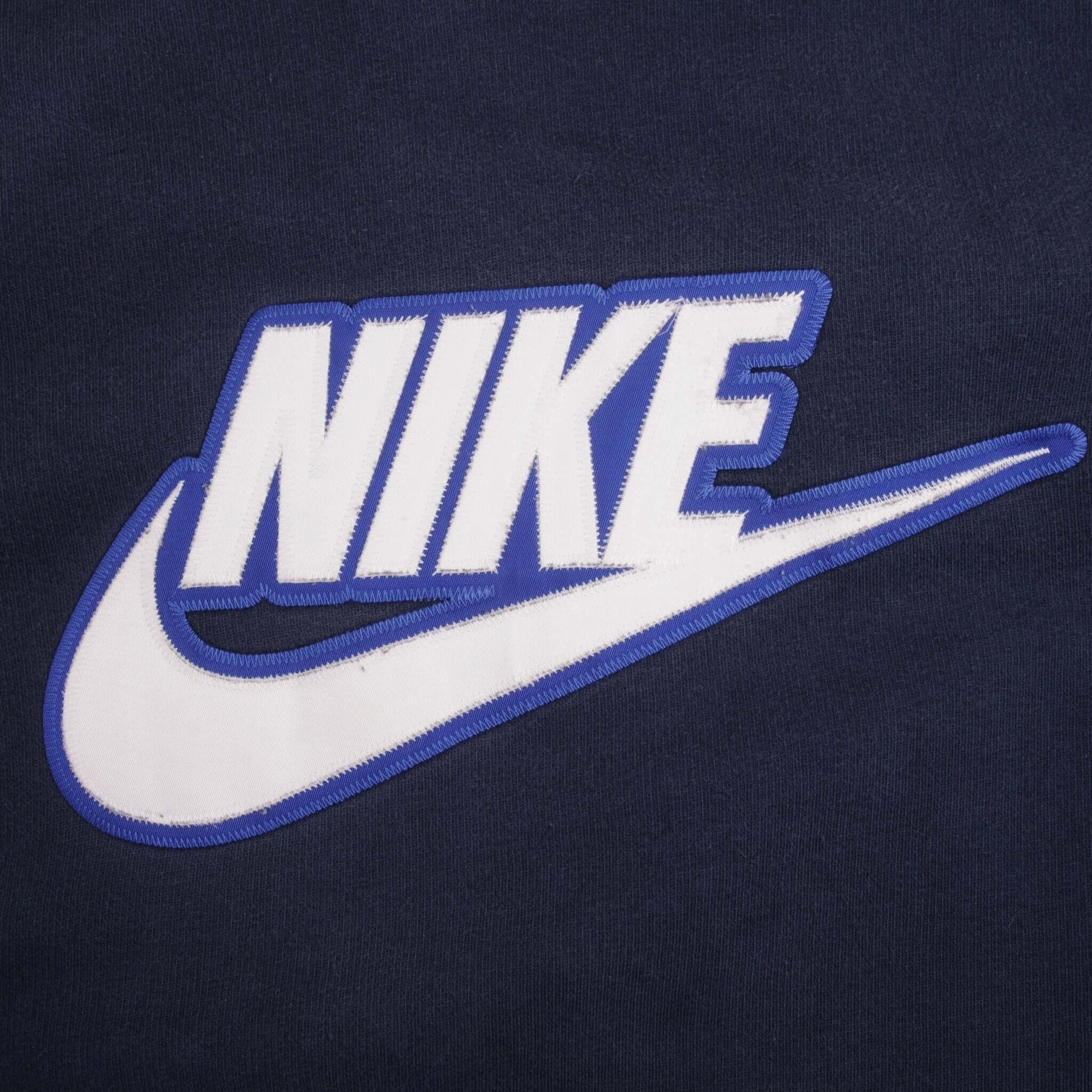 VINTAGE NIKE SPELLOUT SWOOSH NAVY BLUE HOODIE SWEATSHIRT 2000S SIZE LARGE