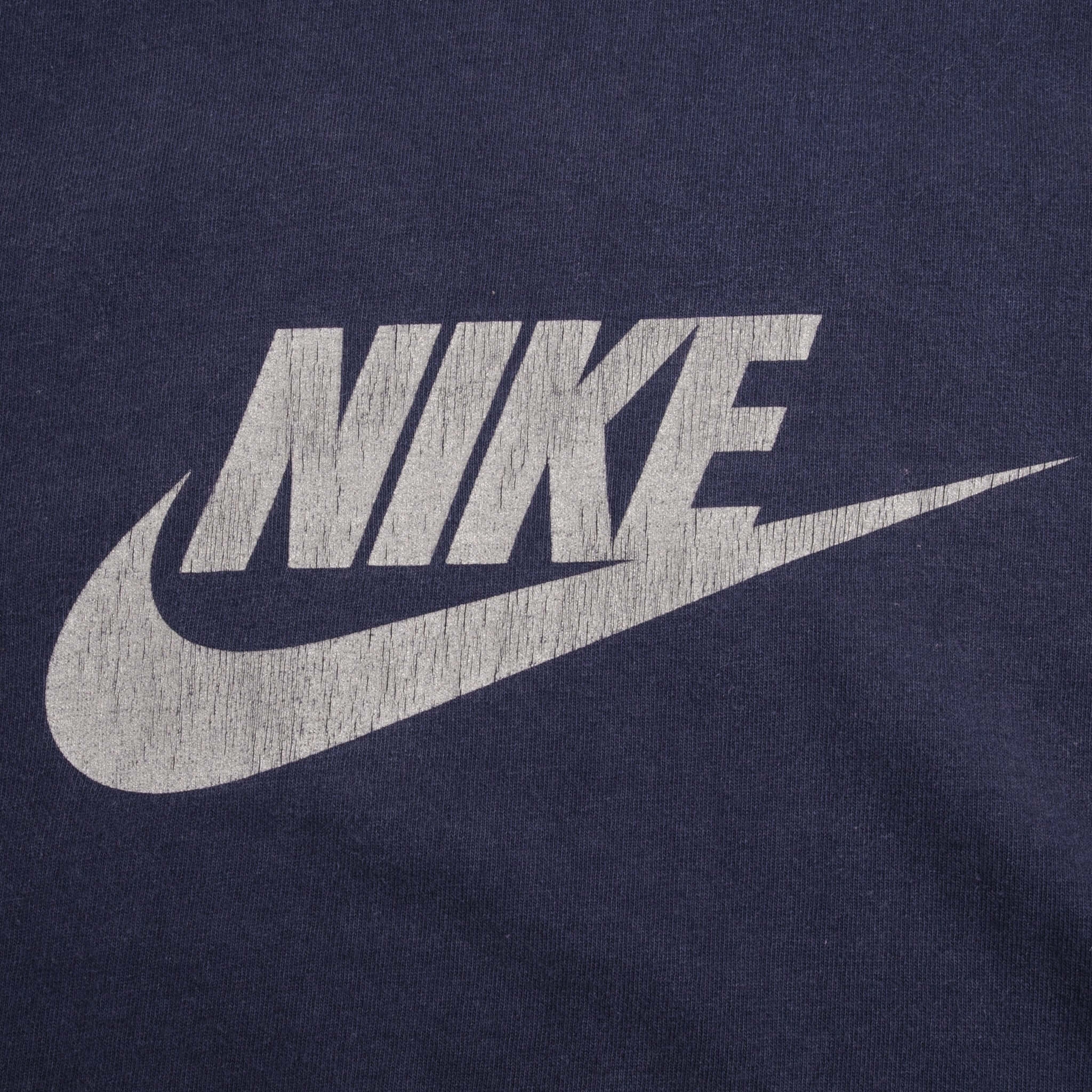 VINTAGE NIKE SPELLOUT SWOOSH NAVY BLUE TANK TOP TEE SHIRT 2000S SIZE LARGE
