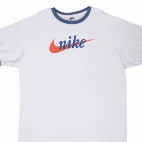 VINTAGE NIKE SPELLOUT WHITE TEE SHIRT 1990S XL MADE IN USA