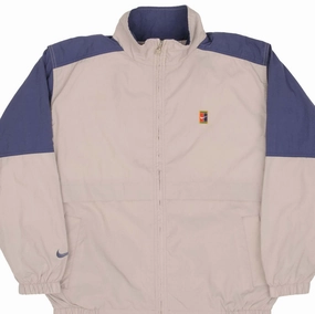 VINTAGE NIKE TENNIS WINDBREAKER BEIGE JACKET 1990S SIZE MEDIUM