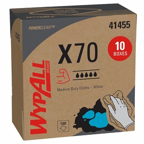WypAll 41455 PowerClean X70 Medium Duty Cloths, White (100 Sheets/Box, 10 Boxes/Case, 1,000 Sheets/Case)