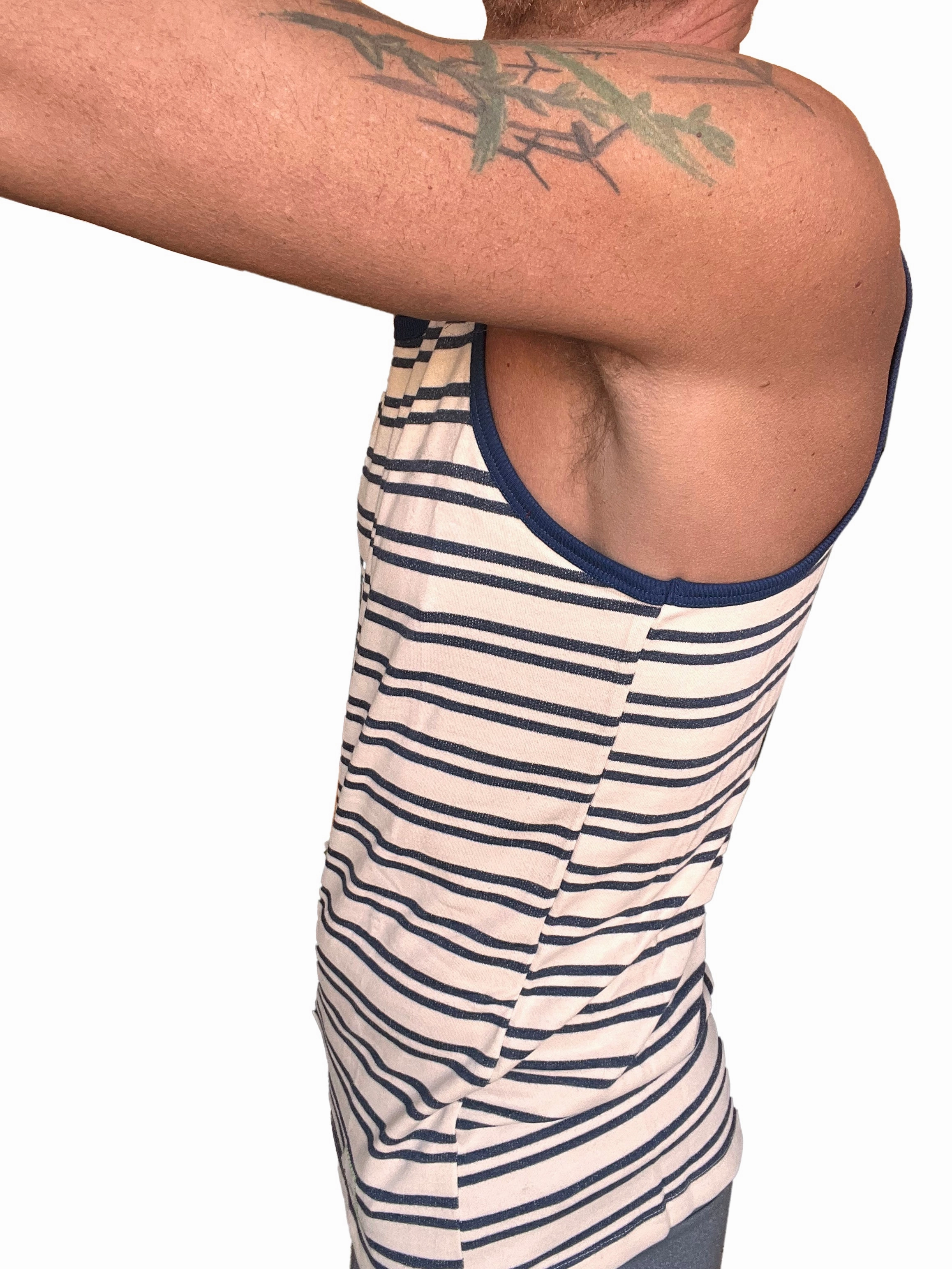Yummy Nautical Fleece Sustain Tank Top (Navy Stripe)