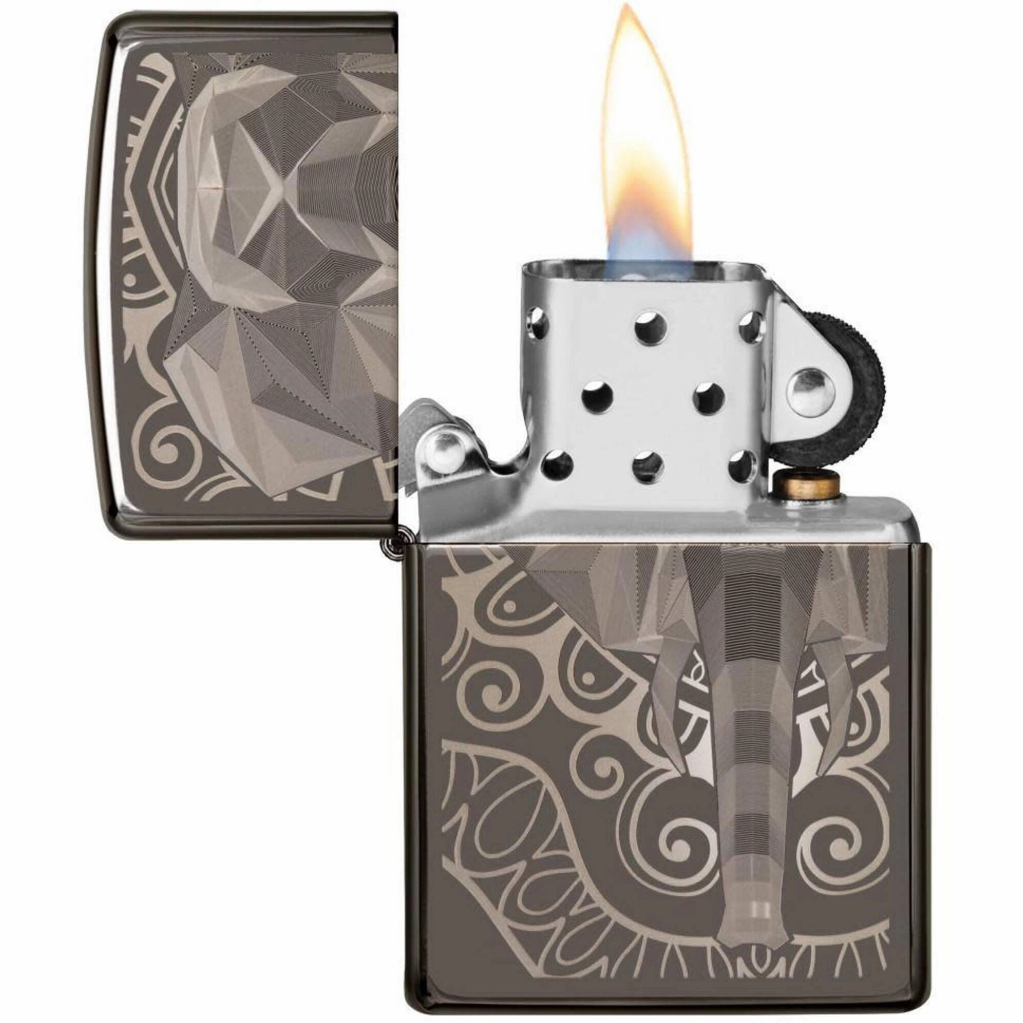 Zippo Windproof Lighter - Geometric Elephant Fancy Fill Design Refillable | 49074